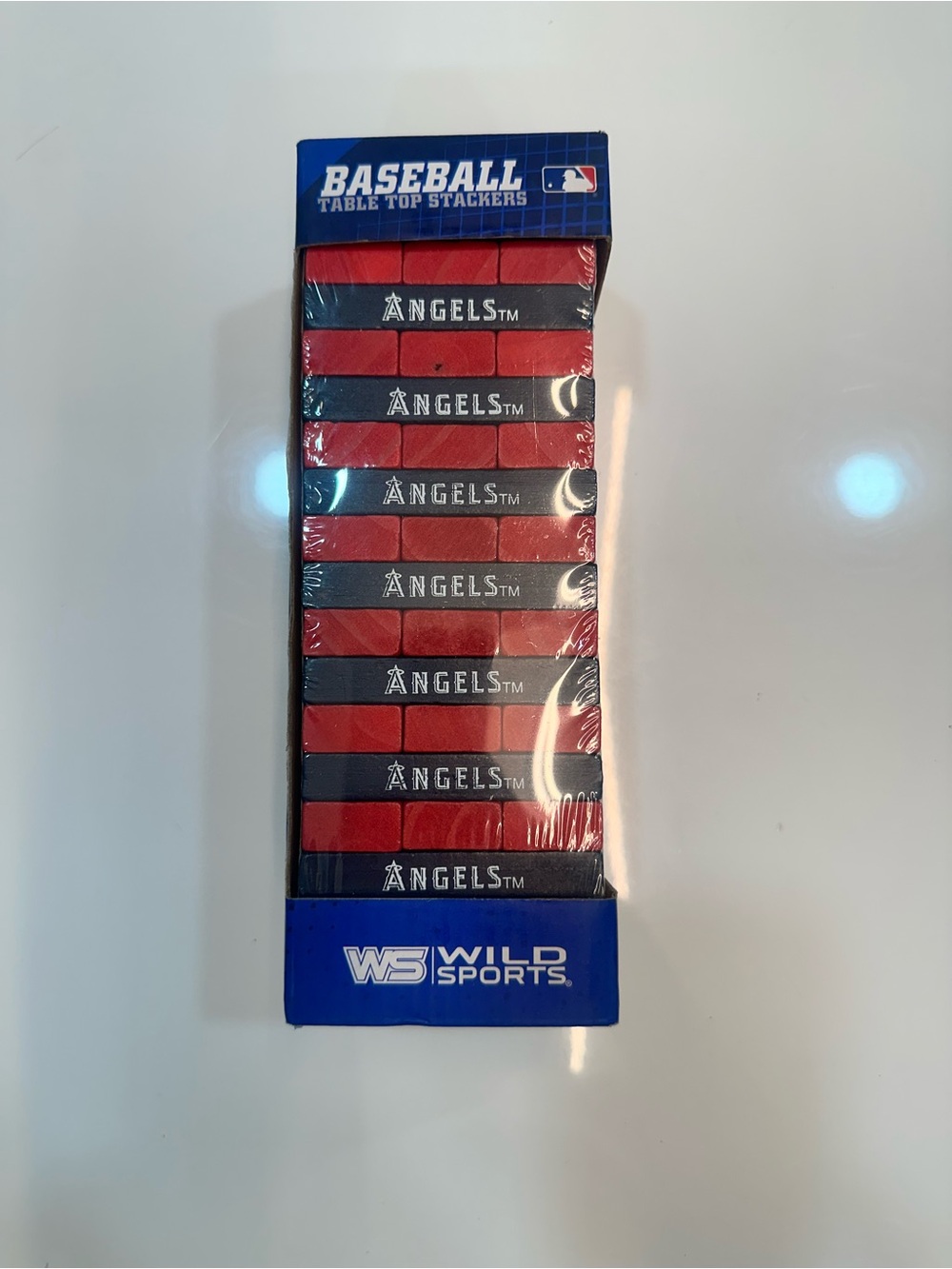 MLB Angels Red and Navy Baseball Jenga game